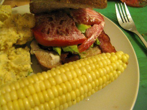 potato salad blt corn