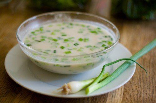 coconut sauce with chives