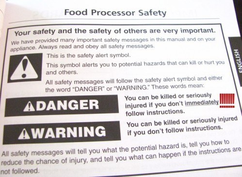 safety instructions for food processor