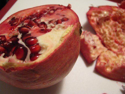 pomegranate with pesto
