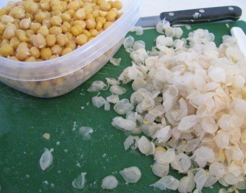 pile of chickpea shells
