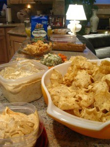 making dips for a party