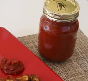 picture of homemade ketchup in jar