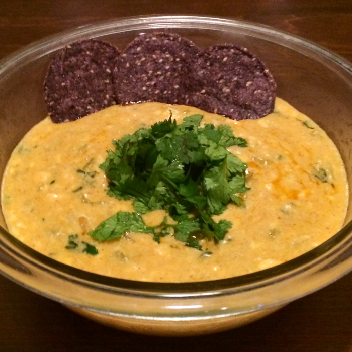 american and monterey cheese and chile dip